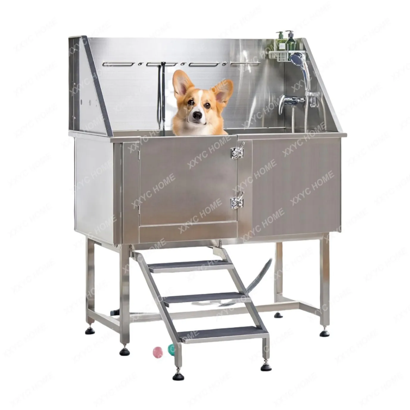 A Non-slip stainless steel pet bath Pet bath Dog bath Universal