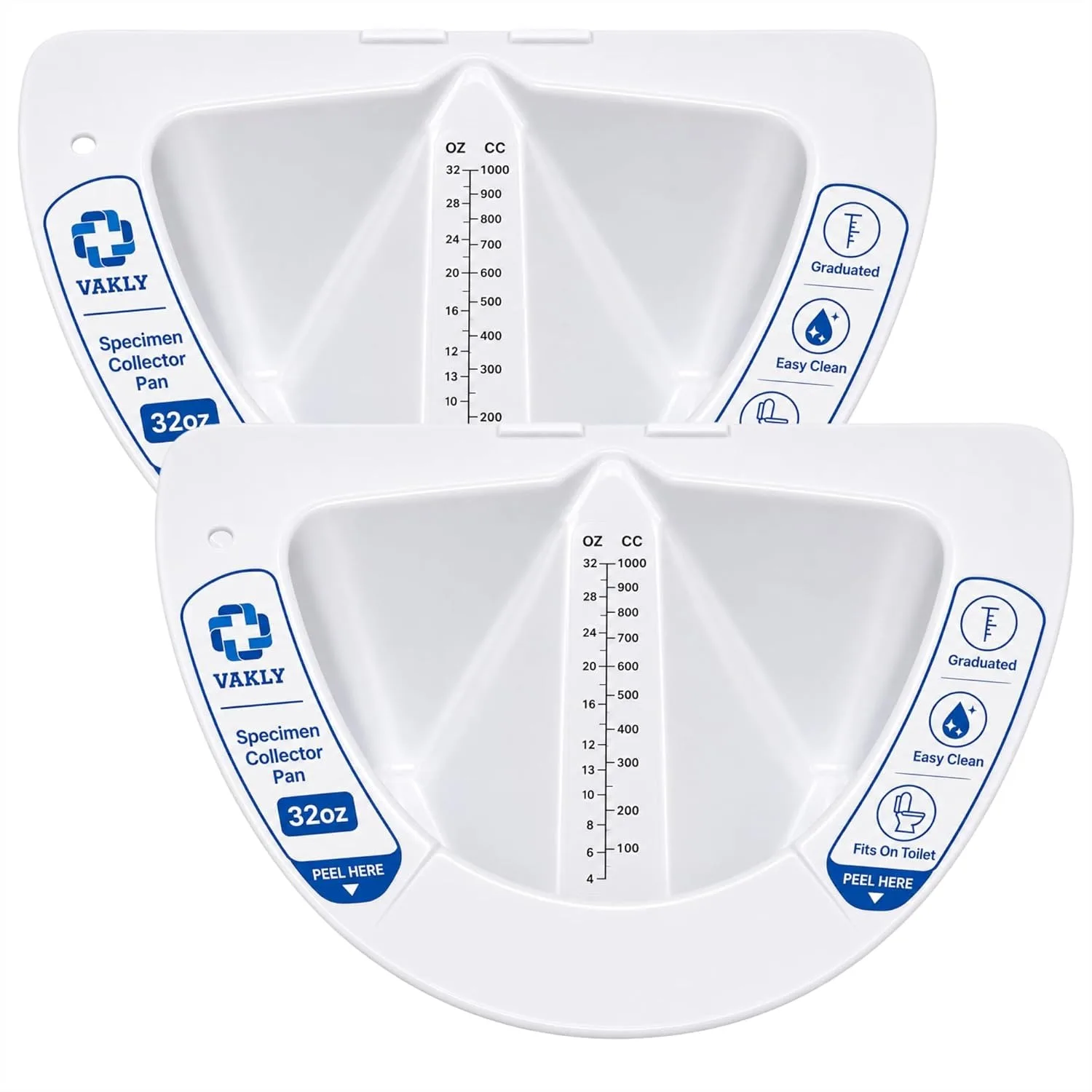 

Graduated Specimen Collector Pan 32 oz with Pour Spout for Urine Measurement in Hospitals and Home Use