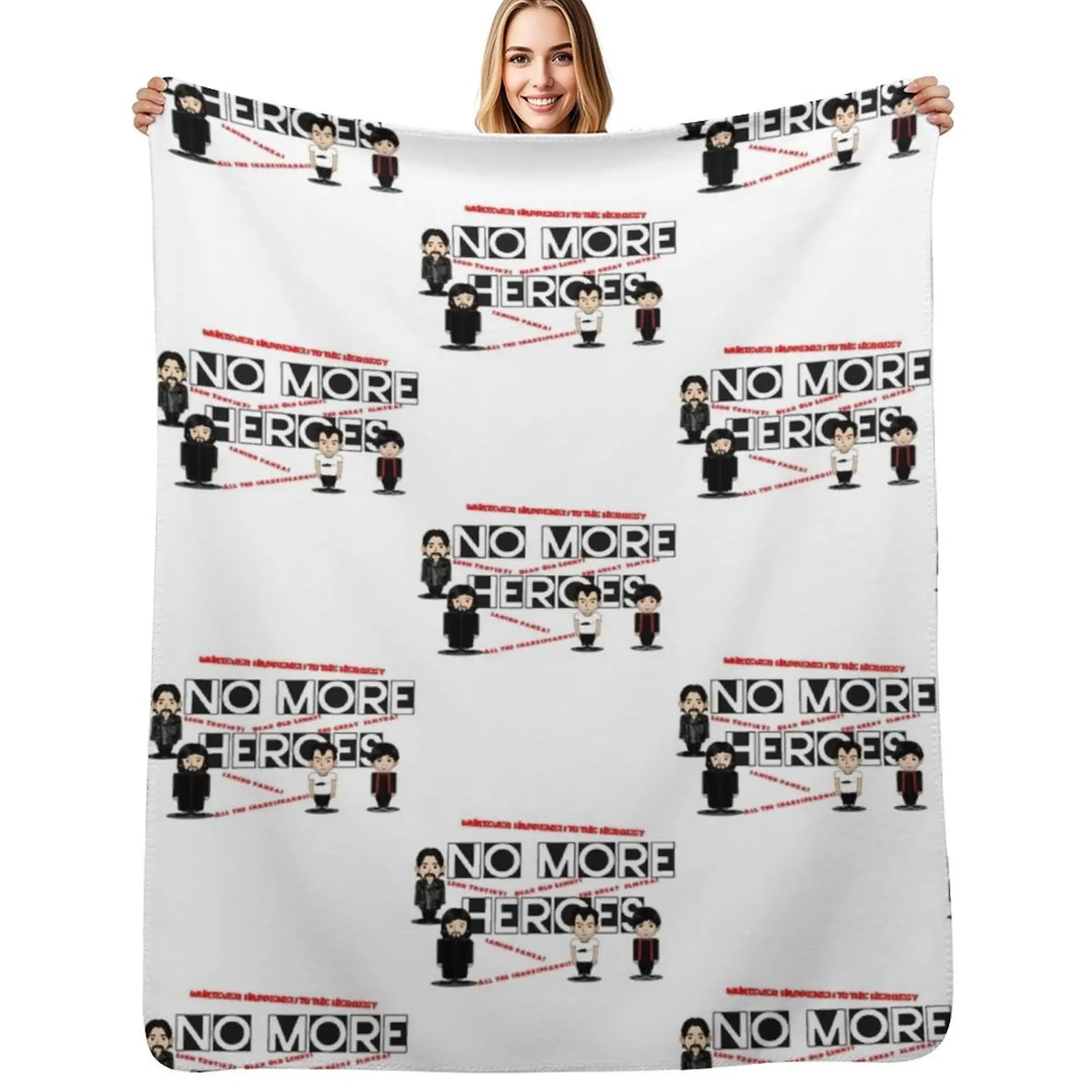 

No More Heroes Throw Blanket Plush Fuzzy Cozy Blanket for Couch Sofa
