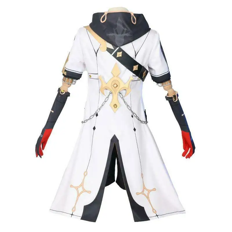 Anime genshin impacto traje albedo cosplay festa de halloween jogo carnaval roupas peruca uniforme jaqueta terno conjunto unissex