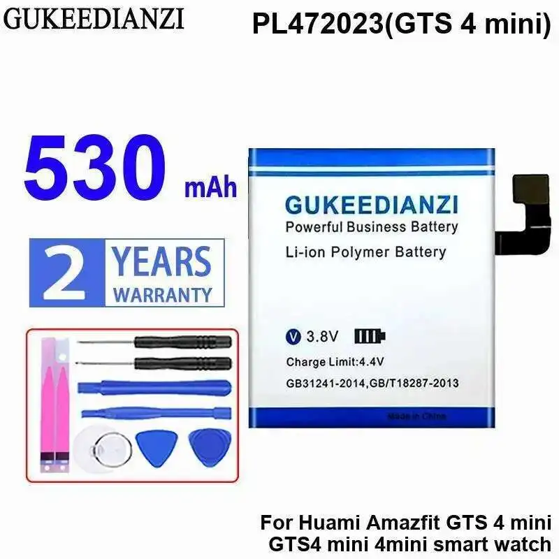 

Reliable Power Supply For Huami Amazfit Gts 4 Mini GTS4 4Mini Smart Watch PL472023 Stable 530Mah Smartwatch Battery