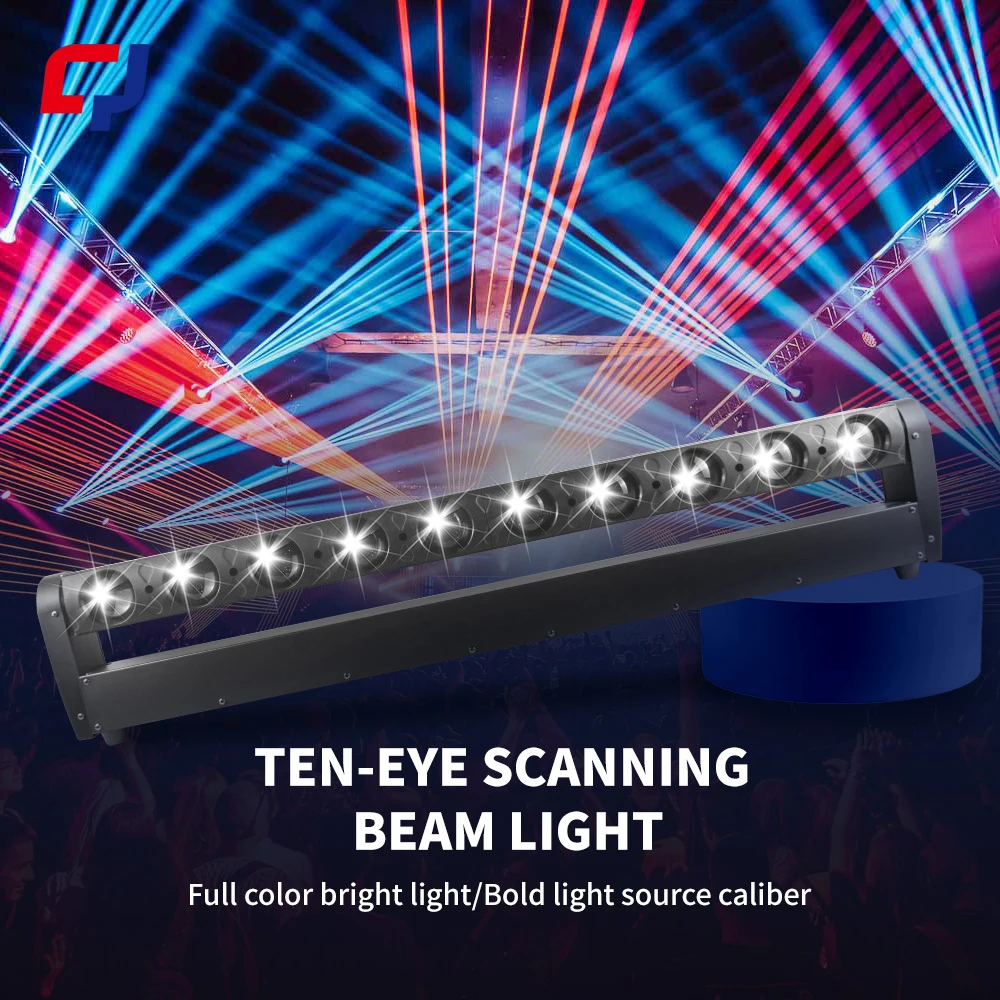 10 Eyes RGBW 4In1 Beam LED Moving Head Light DMX512 Control  Scrolling Lamp For DJ Disco Bar Nightclub Stage Lighting Spotlight