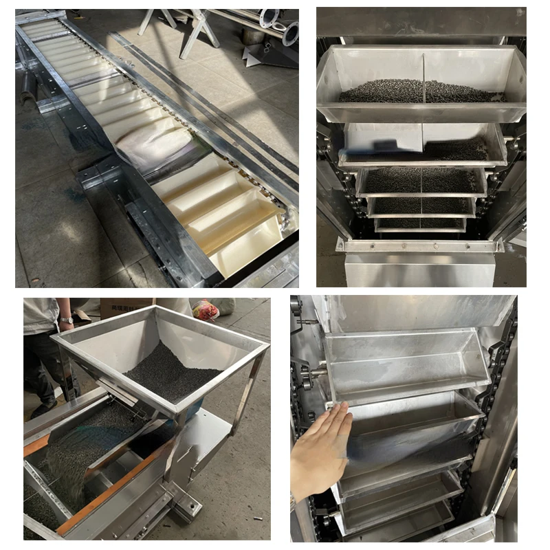 Stainless Steel Bucket Elevator Inflated Food Charging Machine Reciprocating Multi-Port Z-Type Conveyor