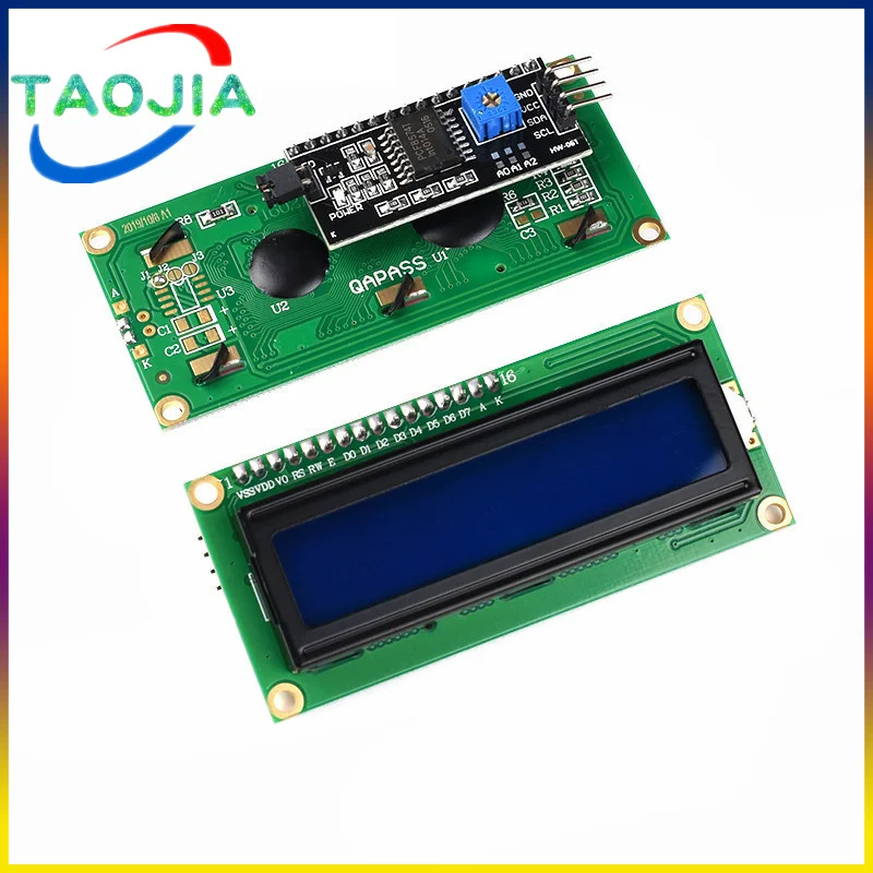 LCD1602 1602 LCD Module Blue / Yellow Green Screen 16x2 Character LCD Display PCF8574T PCF8574 IIC I2C Interface 5V for arduino