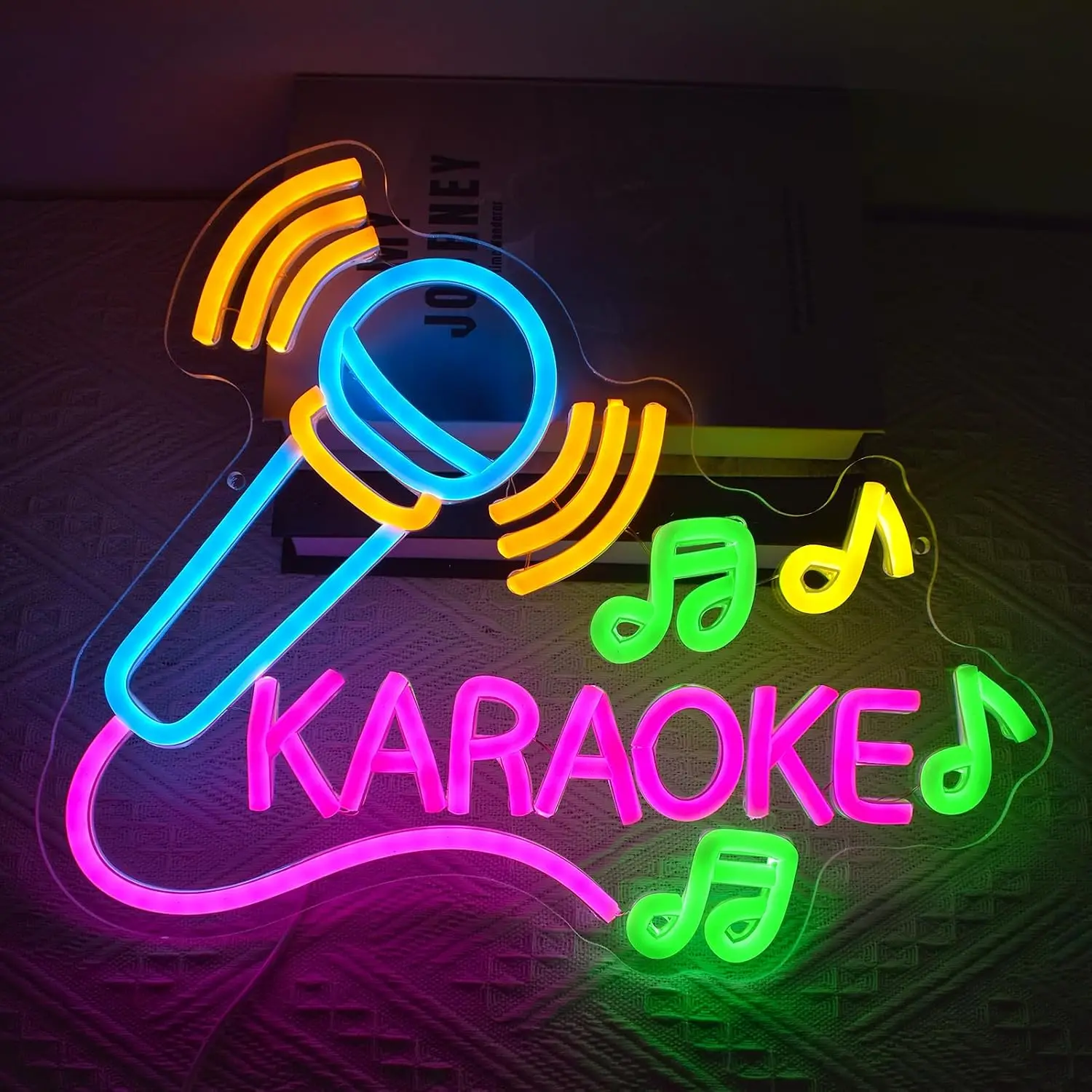  Karaoke Neon Sign USB Powered LED Neon Light for Music Studio Game Room Bar Party Bedroom Decoration Christmas Birthday Gift