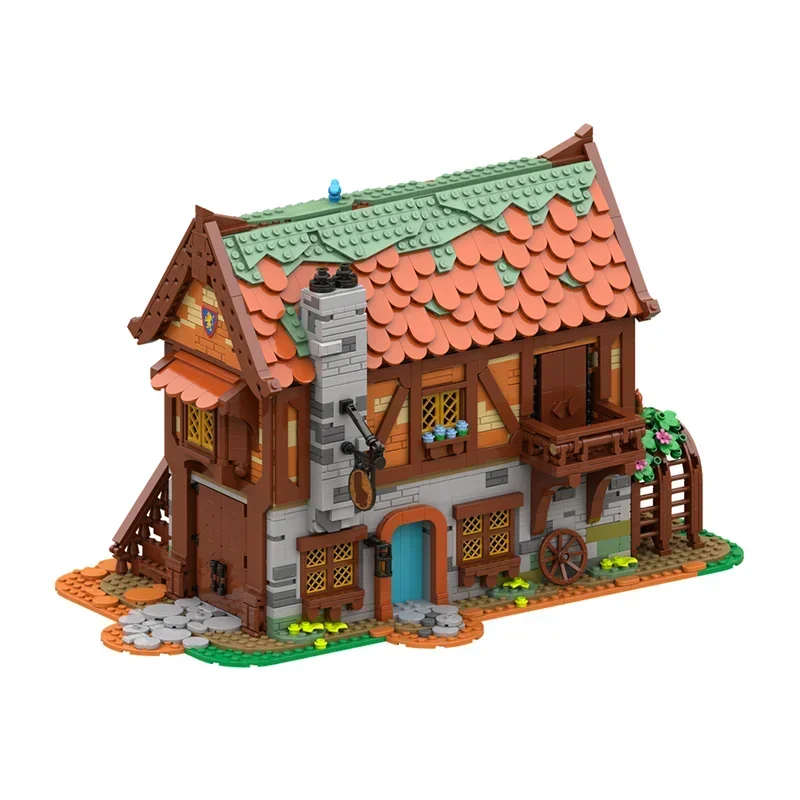 

Medieval Castle Model Moc Building Blocks Medieval Workshop Model Technology Brick DIY Assembly Construction Toy Gifts