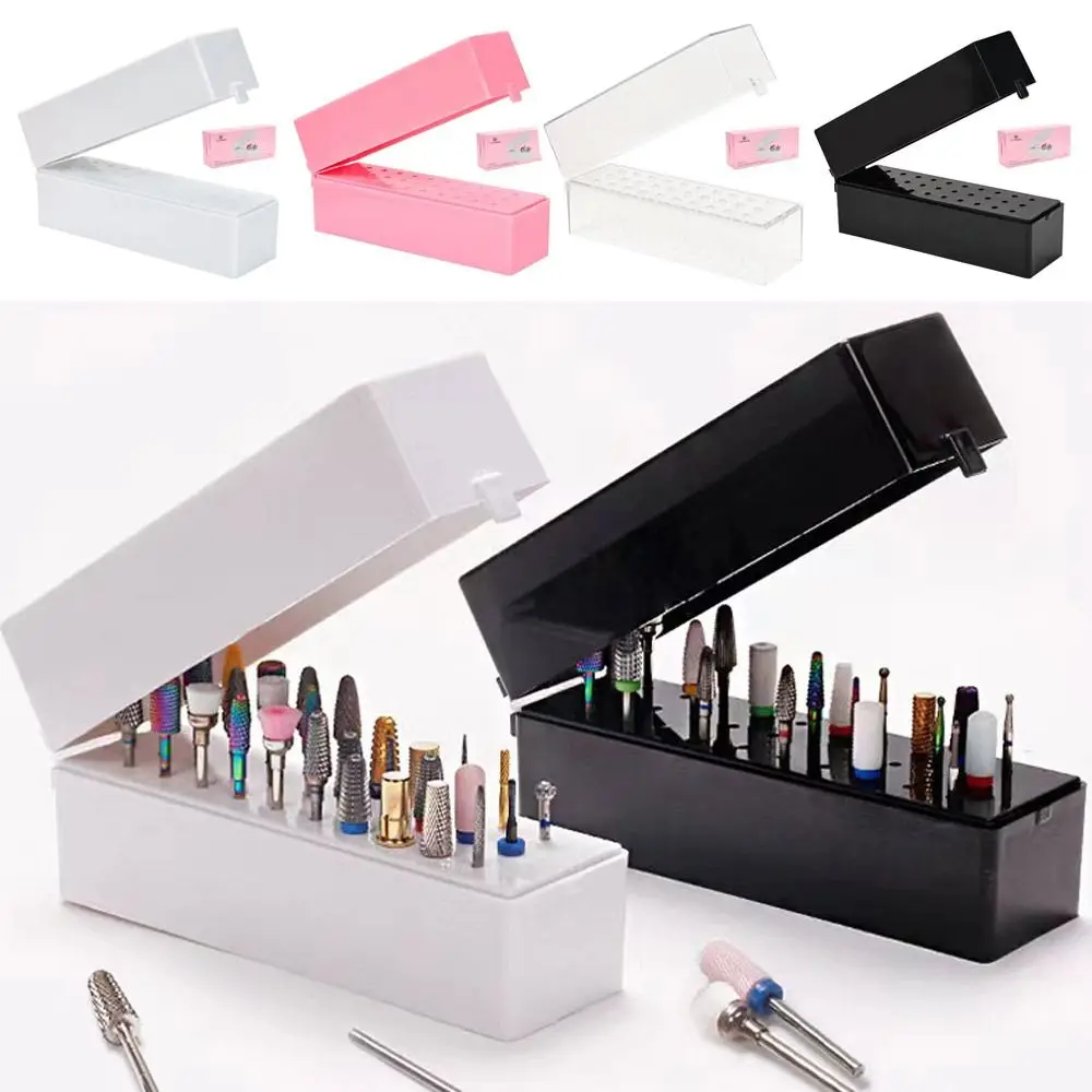 Accessories Dustproof Nail Drill Bits Holder Nail Art Supplies Acrylic Nail Grinding Bits Case Beauty Manicure Tools Case