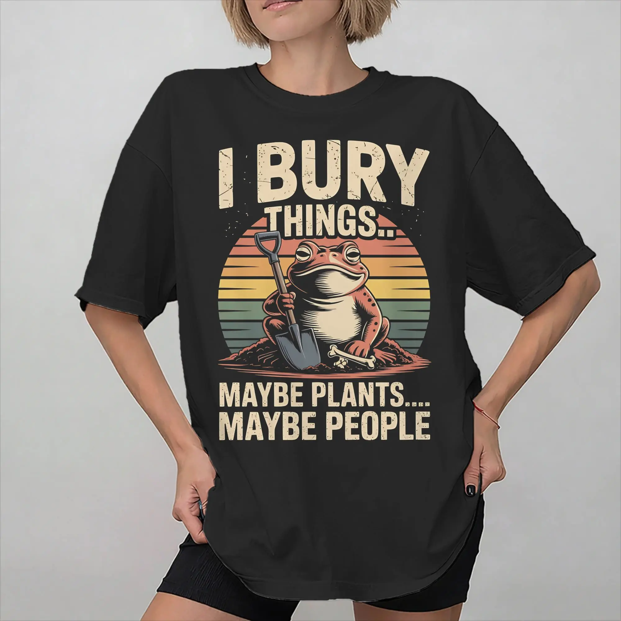 Men Women New Arrival I Bury Things Maybe Plants Maybe People Frog  Tee T Shirt 100% Cotton  T-shirts Clothing
