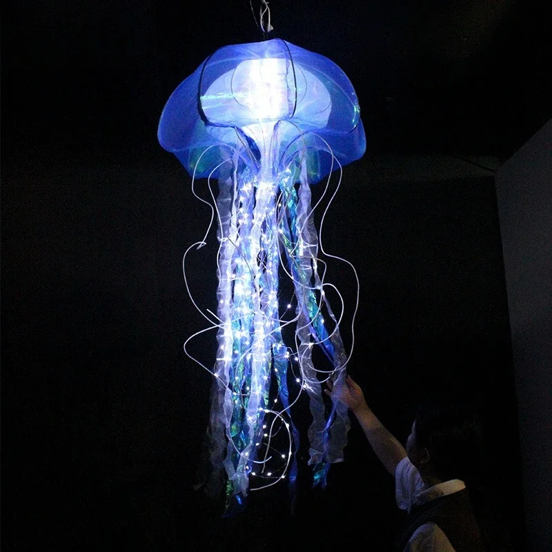 Wedding props colorful luminous jellyfish lamp creative ceiling decoration, ocean starry sky beautiful Chen bar lampshade