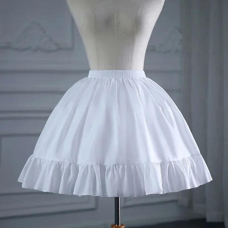 Women's Girls Crinoline Short Petticoat Victorian Style Skirt Elastic Waist Ball Gown Party Underwear Half Slip Bride Underskirt