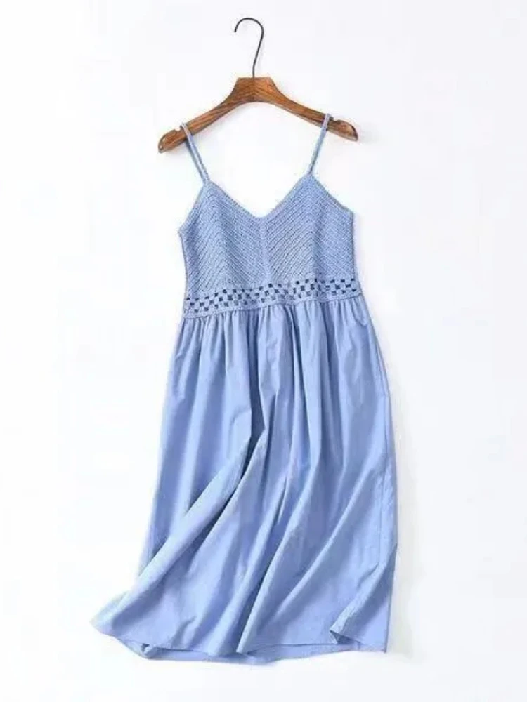 Weißes Kleid für Damen 2022, Vestidos De Mujer, V-Ausschnitt, ärmellos, lose Schlinge, Robe Femme, lose, aushöhlen, Sommer, süße Kleider