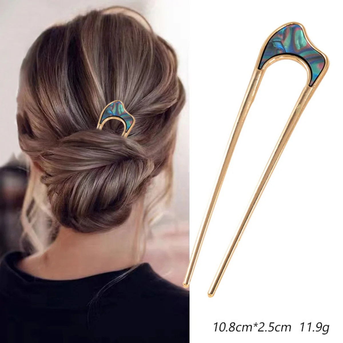 Shell Hairpin Metal U Shaped Hair Pins Hair Fork U French Hair Pin Simple And Fashionable Hair Accessories For Women