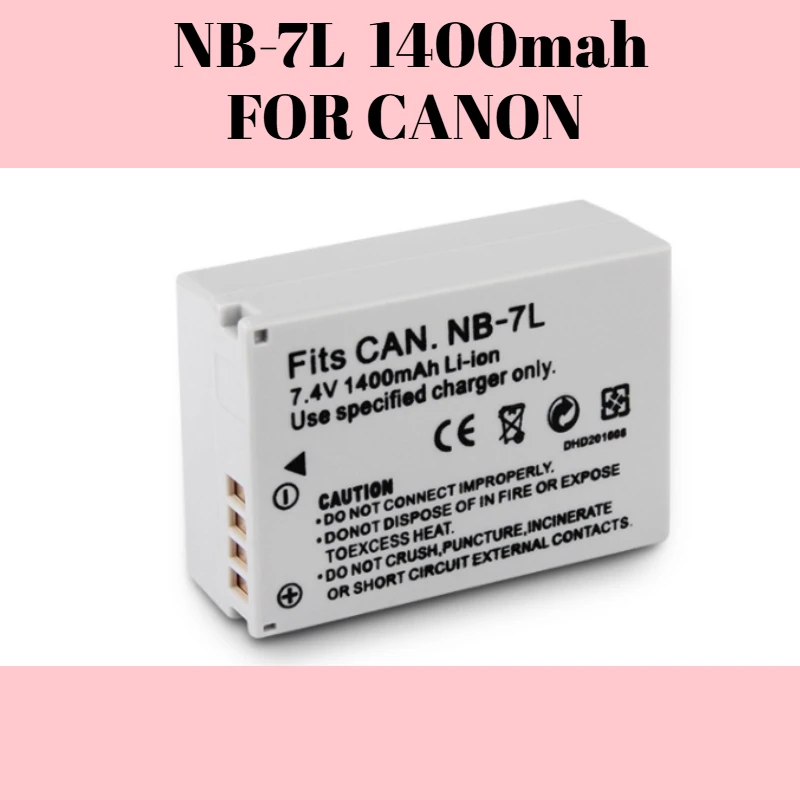 

1400mAh High Capacity NB7L Battery Replacement for Canon NB 7L PowerShot SD1100 SD1200 SD1300 SD1400 SD1500 SD1600 SD1700 SD1900