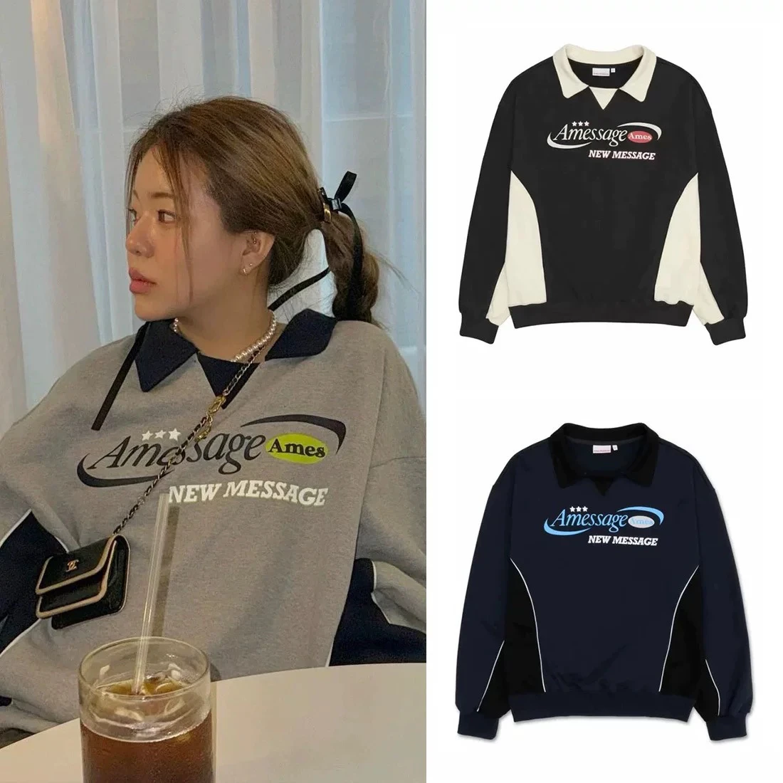 

Худи для пар в американском ретро-стиле с пэчворком, свободным воротником и длинными рукавами, 100% хлопок, уличный стиль