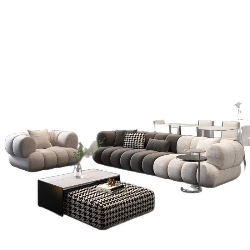 

Sofa size apartment modern simple living room ins style Internet celebrity fabric multi-combination