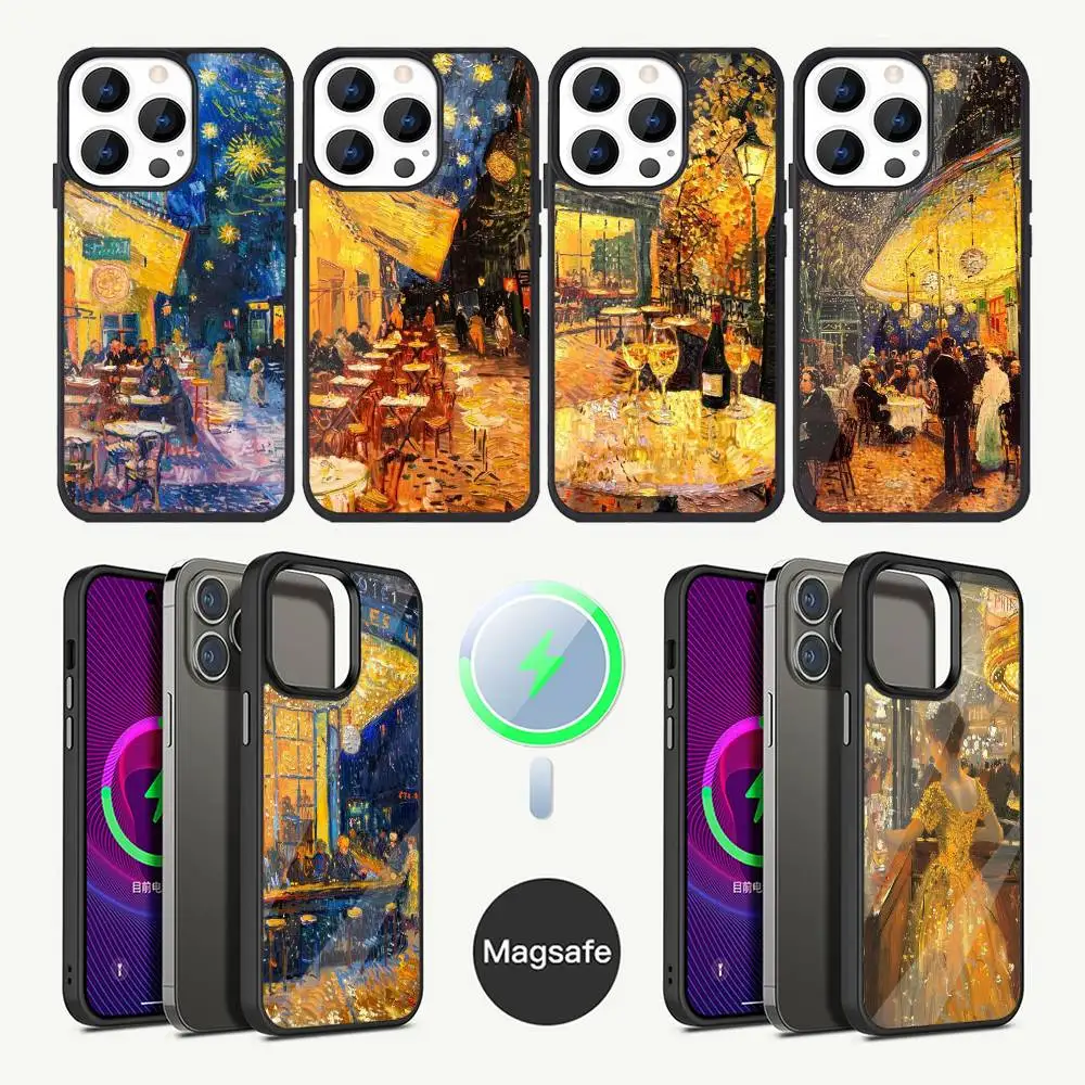 

Van Gogh Tavern art Phone Case For iPhone 16,15,14,13,12,11,Plus,Pro,Max Mini Magsafe Magnetic Wireless Charging