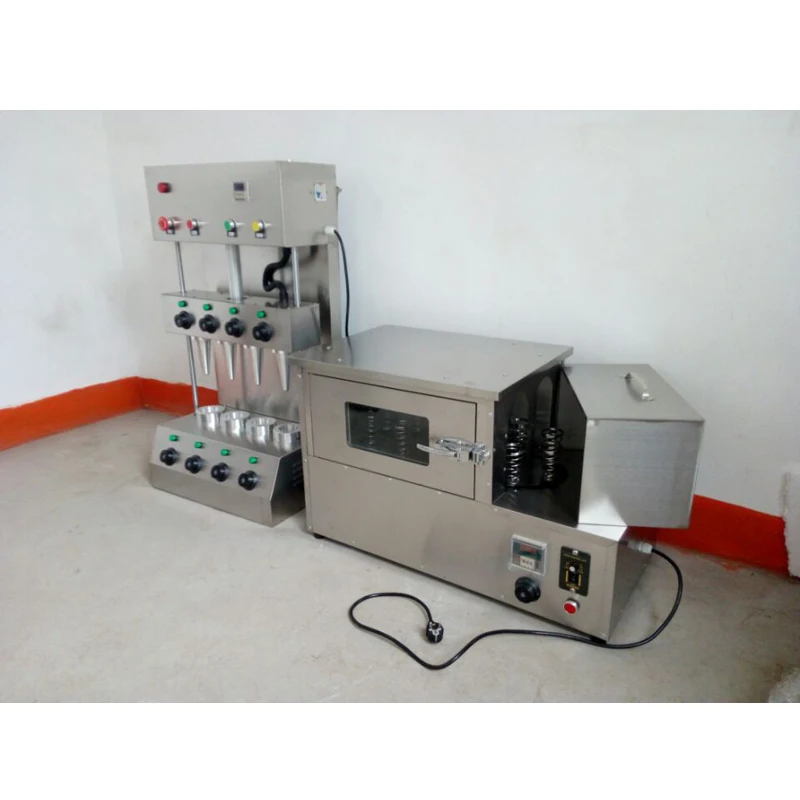 آلة صنع مخروط البيتزا الحلوة من الألبان آلة صنع مخروط الآيس كريم فرن مخروطي للبيتزا الدوارة الصالحة للأكل