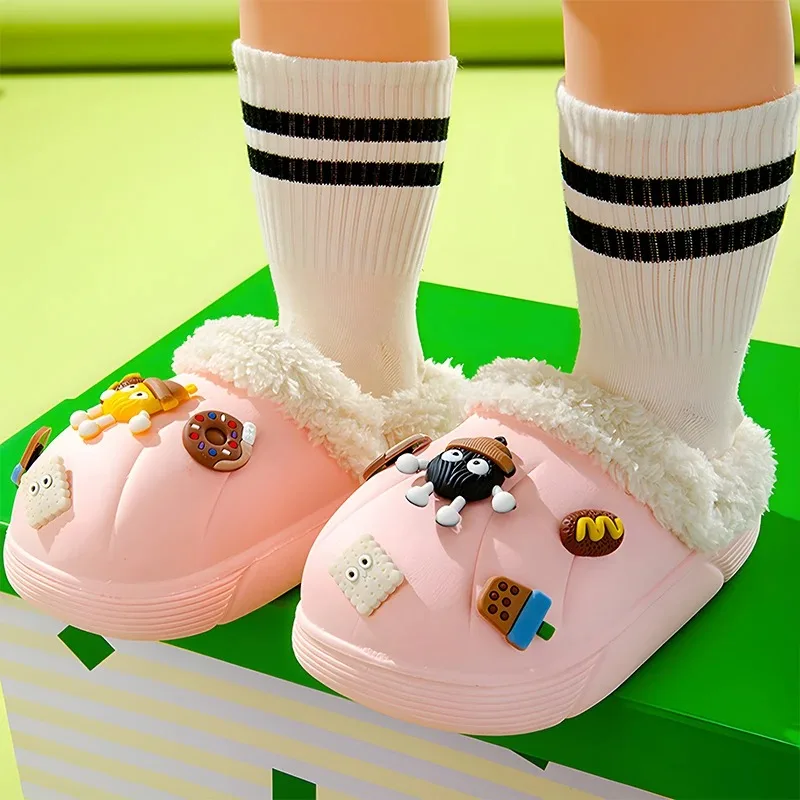 Children Cotton Slippers Autumn And Winter Boys Home Warm Slippers 3-10-year-old Girls Detachable Inner Liner Indoor Slippers