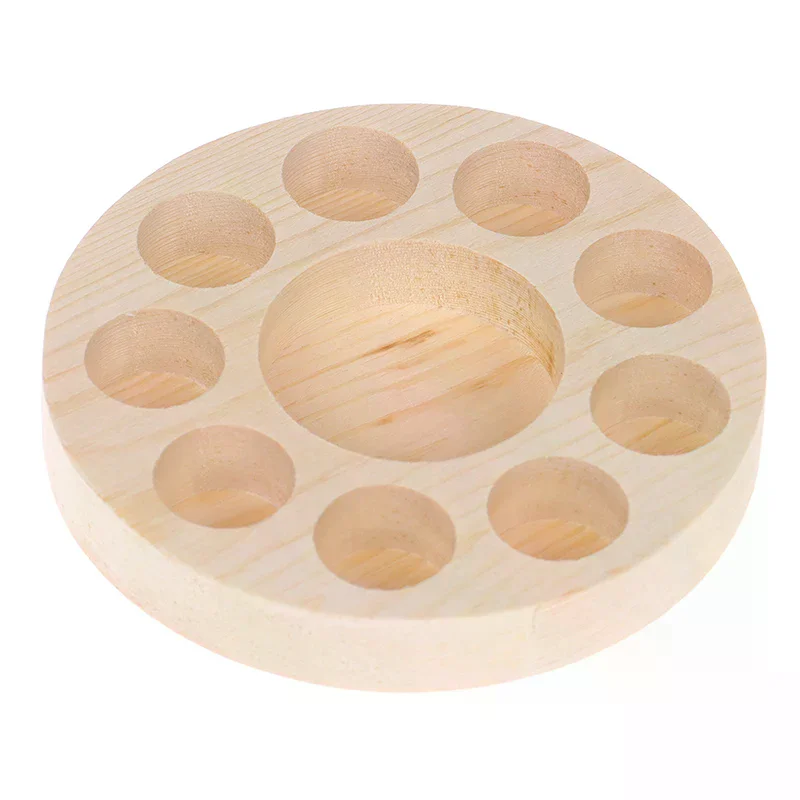 Soporte redondo de madera para exhibición de aceites esenciales, estante organizador con 10 ranuras para decoración del hogar y accesorios de bienestar