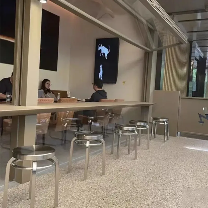 심플 바 스툴 메탈 바 스툴 카페 라이트 럭셔리 하이 스툴 야외 바 특수 의자 스테인리스 스틸 프레임 스툴