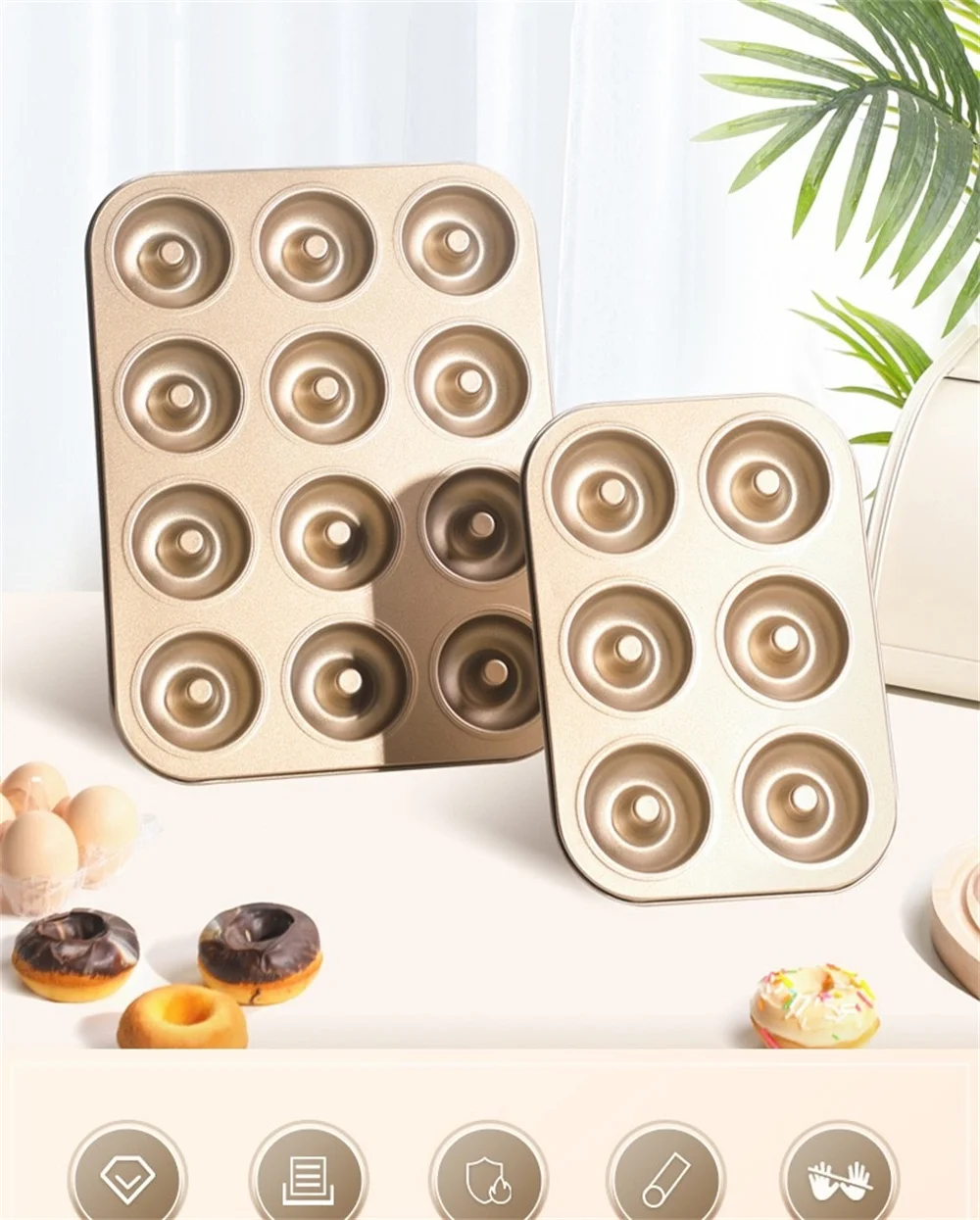 6-Grid Donut Pan Carbon Steel Cupcake Baking Mold Baking Non-stick Tray Mini Muffin Pan Bagel Cake Pan DIY Cartoon CakebakingPan