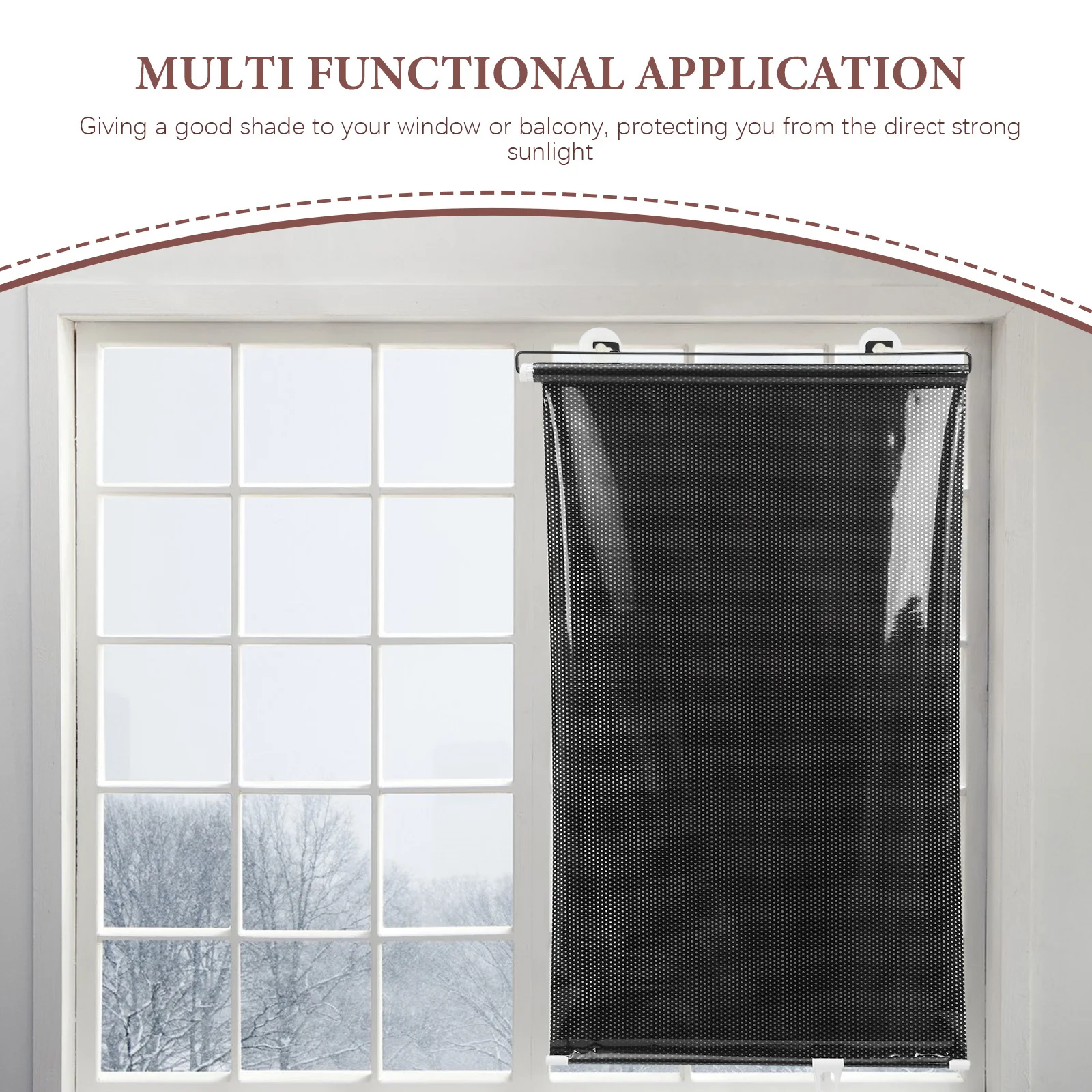 Fensterhimmel für Zuhause, verschleißfest, Raumvorhang, nagelfrei, Saugnapf-Design, Sichtschutz, Sonnenschutz, PVC-Teleskopabdeckung für