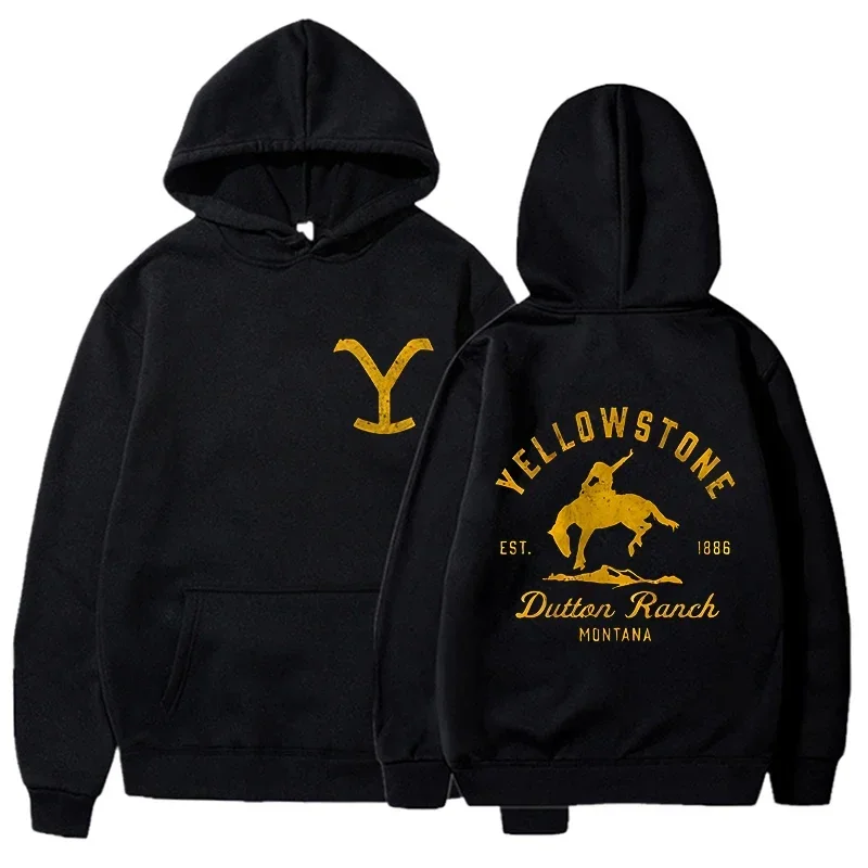 2024Men's Classic Fashion Yellowstone Dutton Ranch Printed Hoodies Men's and Women's Autumn Style Casual Hoodies Sweatshirt Tops