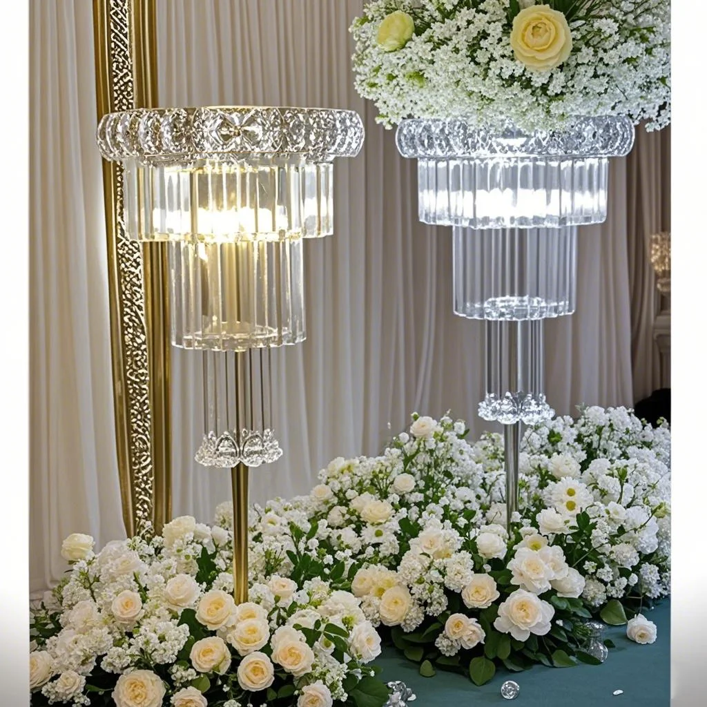 

15pcs/5pcs)85-110cm) New Road Leading Wedding Props Crystal Bead Road Lead Lights Standing table Lamps centerpieces Decoration P