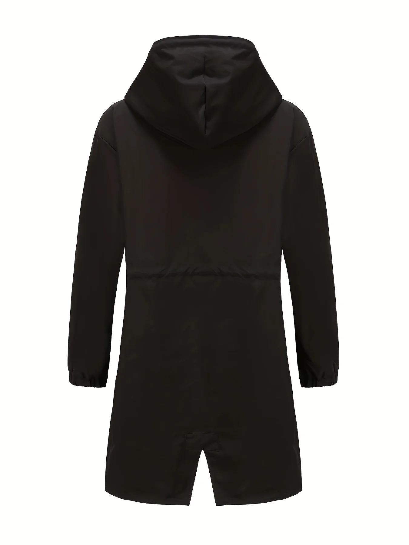 Women's Oversized Hooded Long Coat Button Down Casual Windbreaker with Side Pockets for Spring and Fall