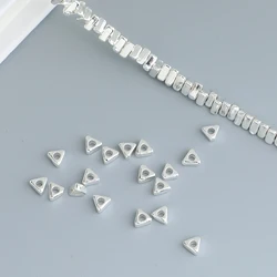 10Pcs S925 Sterling Silver Triangle Crushed Silver Spacer Beads Loose Beads For Jewelry Making DIY Necklace Bracelet Accessories