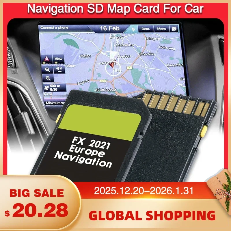 for Ford FX 2021 Update Map Version Newest Navigation SD Card Europa C-Max S-Max Kuga Galaxy Mondeo Focus Transit