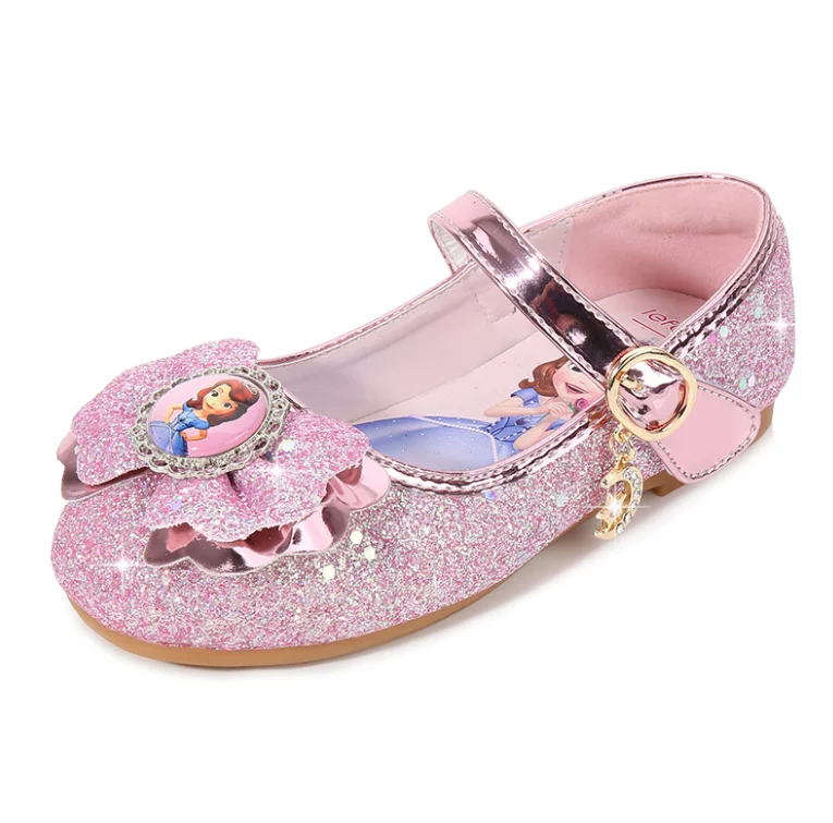 Sophia-Sandalias planas de cuero para niñas, zapatos de princesa, nudo de mariposa, vestido de fiesta, Verano