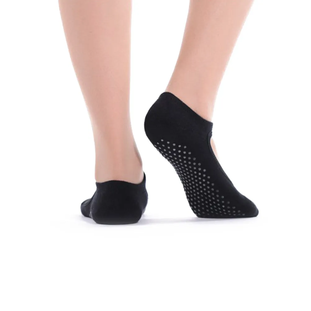 

1 пара хлопковых носков для йоги для женщин, нескользящие носки для пилатеса с защитой от пота, для занятий в спортзале