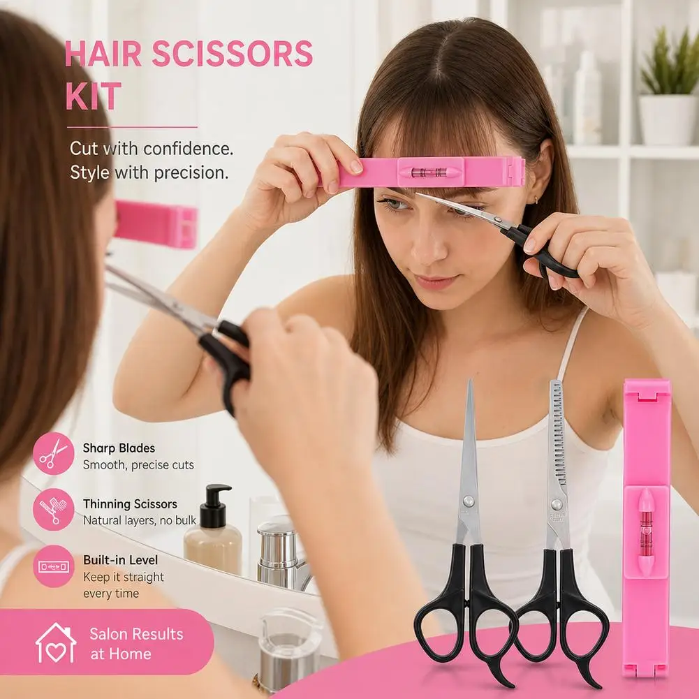 3Pcs Professional Hairdressing Scissors Sets For Finishing Point Cuts And Flat Cuts Suitable For Thinning And Styling Hair 2026
