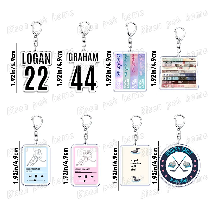 Off Campus Hockey Romance Keychains Elle Kennedy Briar U Garrett Graham Sports Keyring Jewelry Fans Team Gifts