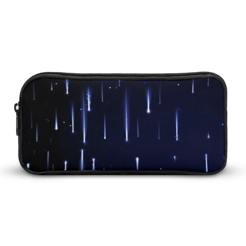 

1PCS Cartoon Blue-black Meteor Patternd Black Pencil Case, Large Capacity, Sturdy & Durable, Suit for Pen Case, Easy To Carry