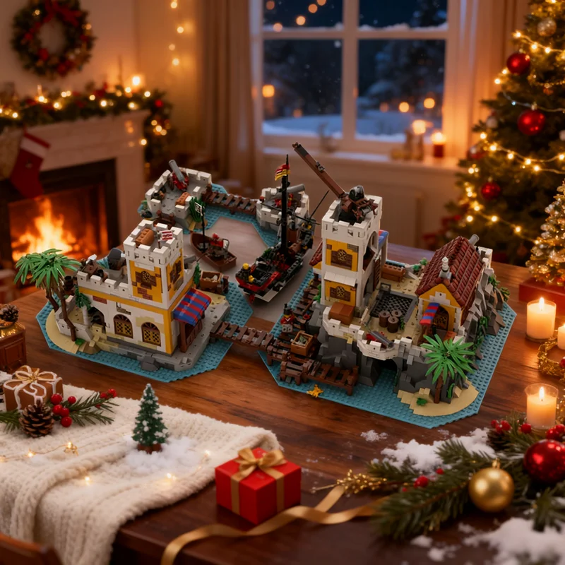 4311pcs MOC Imperial Trading Post Remake Pirates Model Building Blocks Architecture Christmas Gift Toy Birthday Education Craft