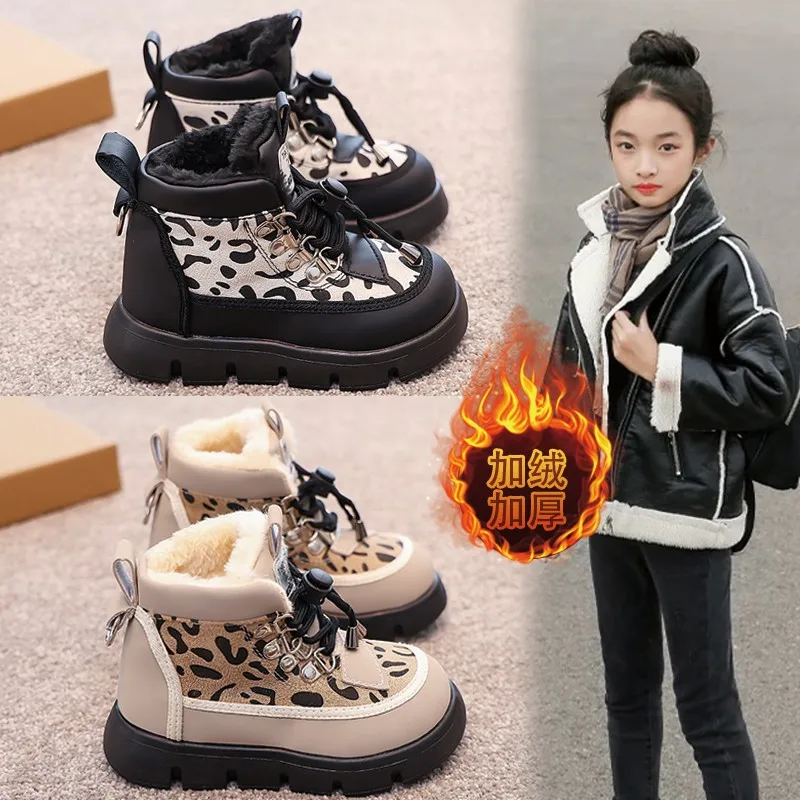 

New Girl Set of Feet Velvet Thicken Short Boots Cotton Shoes Keep Warm Soft Bottomchildren Snow Boots Boy Autumn Winter