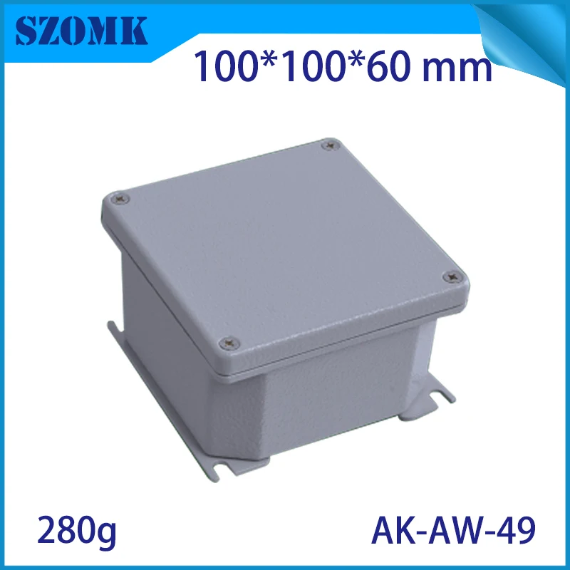 szomk die cast aluminum enclosure IP66 waterproof junction box for outdoor instrument project case pcb board design100x100x60mm