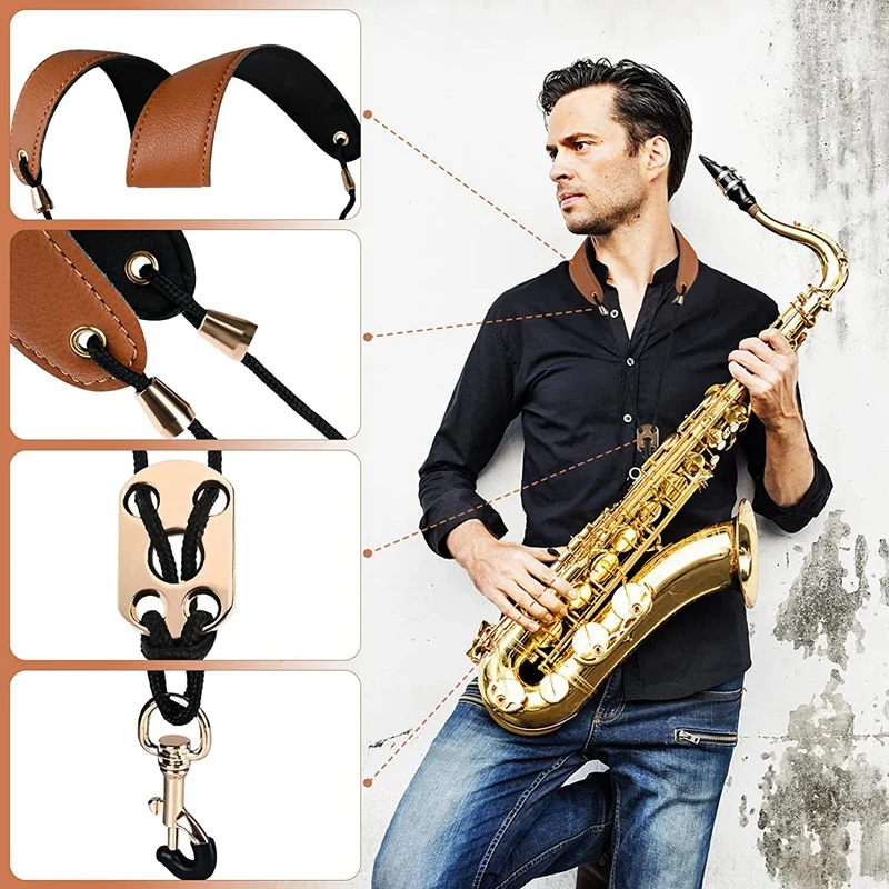 3 Pcs Adjustable Length Clarinet Neck Band Adjustable Saxophone Strap For Alto/Tenor/Soprano Saxophone