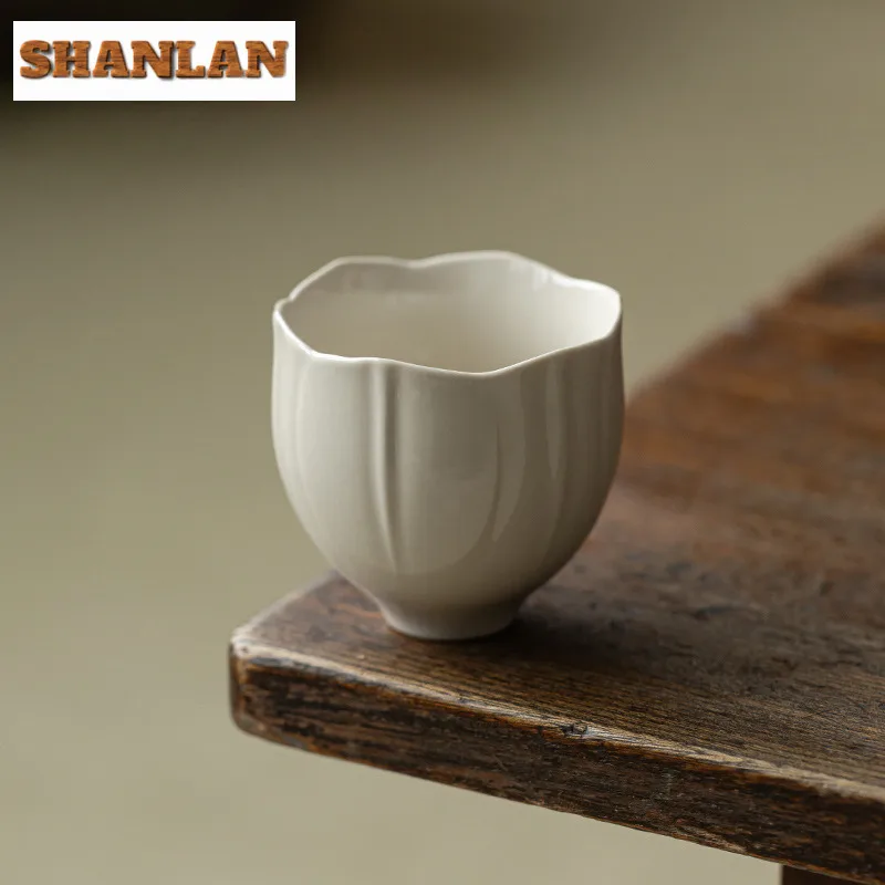 2 قطعة/الوحدة نبات الرماد زهرة برعم البتلة فنجان شاي زن وعاء الشاي زوج الشاي تذوق كوب شخصي Jianzhan ماستر أكواب طقم شاي الحرفية 80 مللي