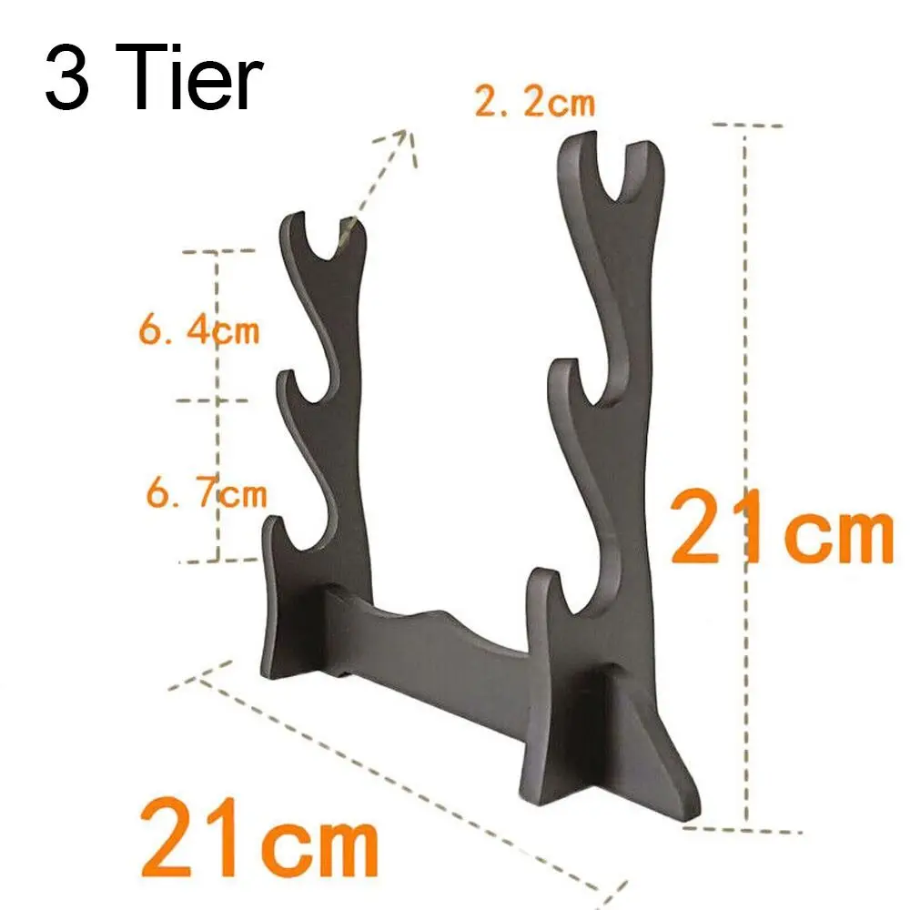 1 ~ 3 Tier Samurai Sword Stand High-quality Black Density Board Display Rack Flute Holder Ruler