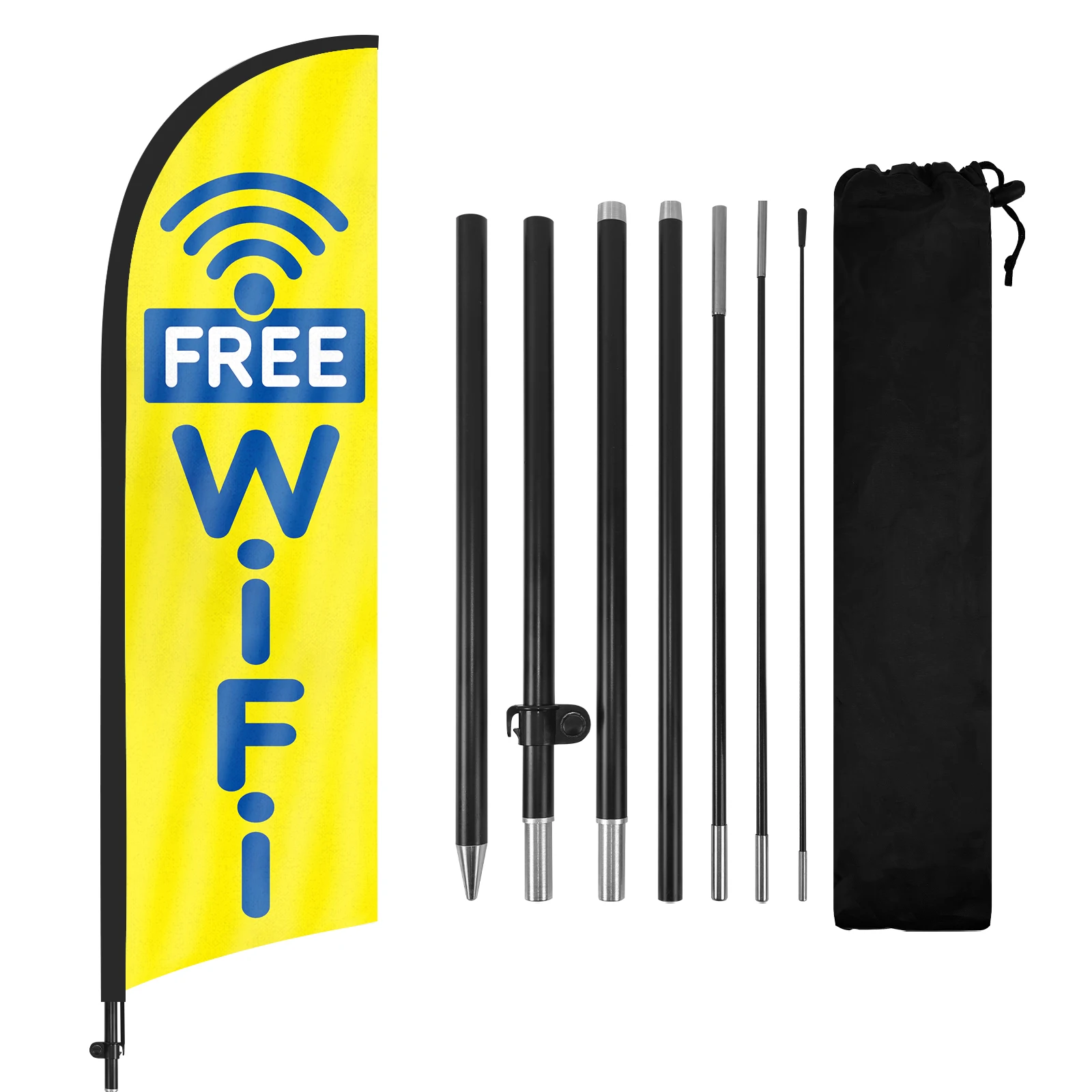 FSFLAG 1PCS 280CM The Wifi Feather Flag with Flagpole Advertising Outdoor Banner Decoration for Businesse and Storefront