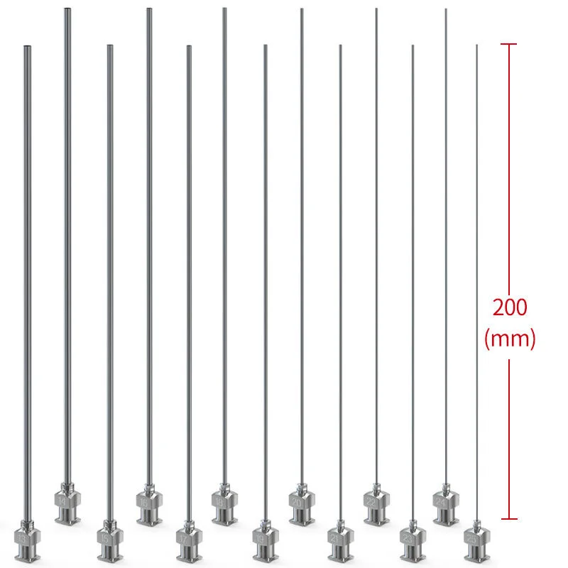 Ponta Longa sem Corte Luer Lock Industrial Dispensing Needle Ótimo para Laboratório de Ciências Hobby Crafts 200 mm 8g26g Sus304 Pcs