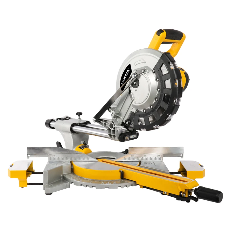 LUXTER 10inch 255mm Sliding Wood Miter Saw Single Bevel With Laser LED Light Electric Power Tool Cutting Machine