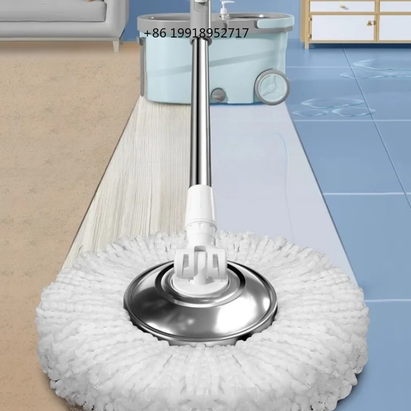 Spin Mop Bucket Hands Free 360 Degree Microfiber Wringer Self Cleaning Floor Mop Set Home Kitchen Bathroom Floor Cleaning Mop