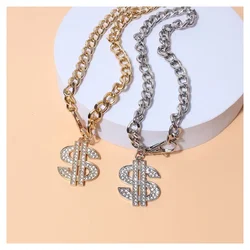 43cm Luxury Dog Gold Necklace Dollars Metal  Chain Collar Pet Accessories  Dog Supplies