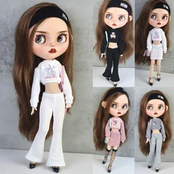 Blyth doll clothes Azone OB22 OB24 doll accessories fashion sweater, short skirt, flared pants, toy gifts