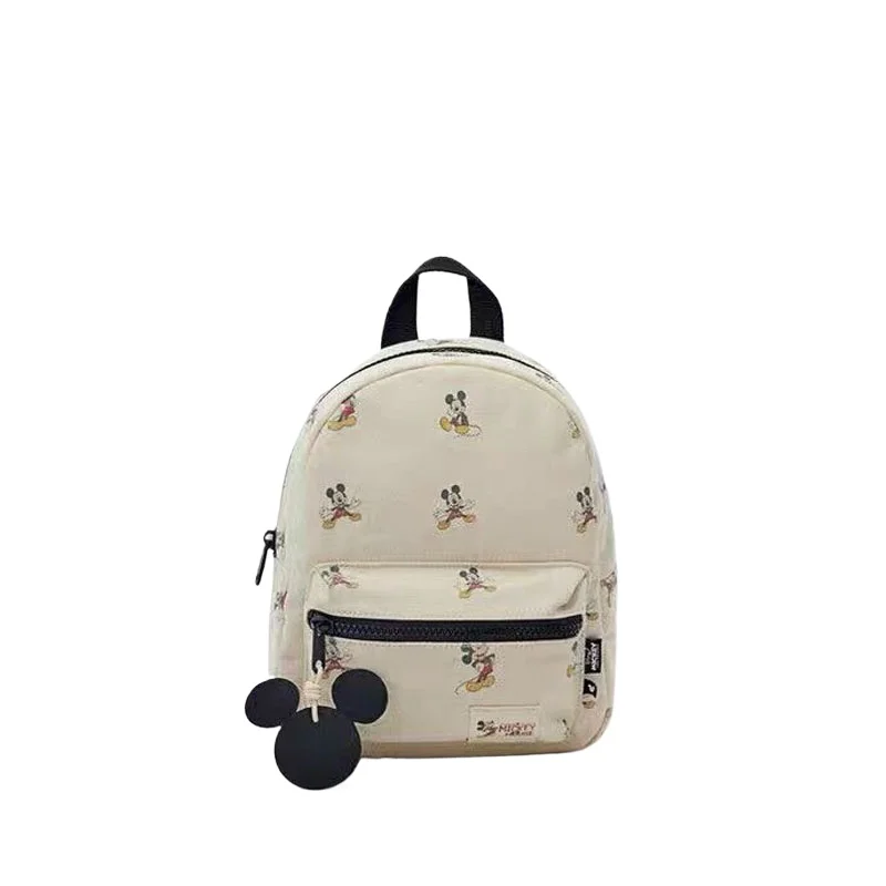 Disney\'s New Cartoon Mickey Canvas Mini School Bag, Fashionable and Versatile, Cute School Bag for Boys and Girls Kindergarten