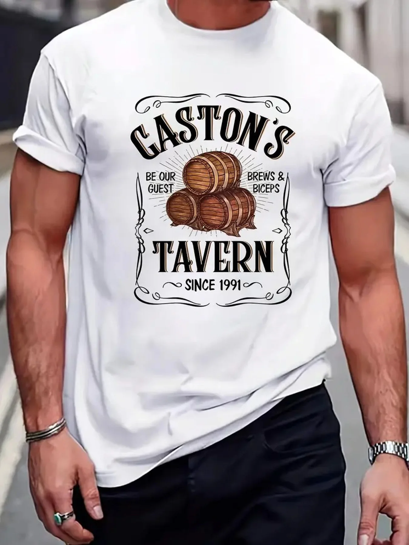Gaston Restaurant Printed T-Shirt 100% Cotton O-Neck Short Sleeve Summer Casual Mens T-shirt Streetwear